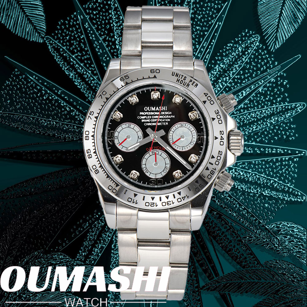 Stainless Bracelet Diver - Роскошные часы VK63, 39 мм, кварцевые,