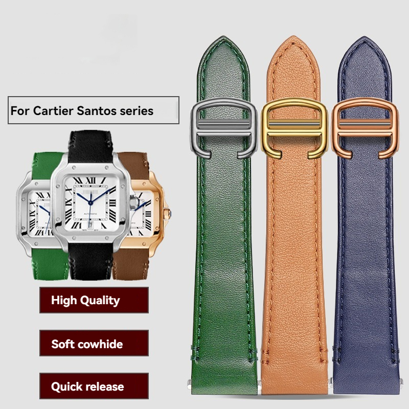 Cartier Watch Santos - Кожаный ремешок для часов 19 мм