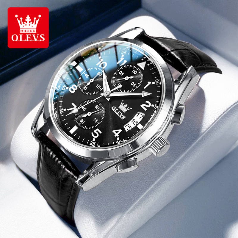 OLEVS кварцевые часы для мужчи – обзор и цена Leather Watch Band Men