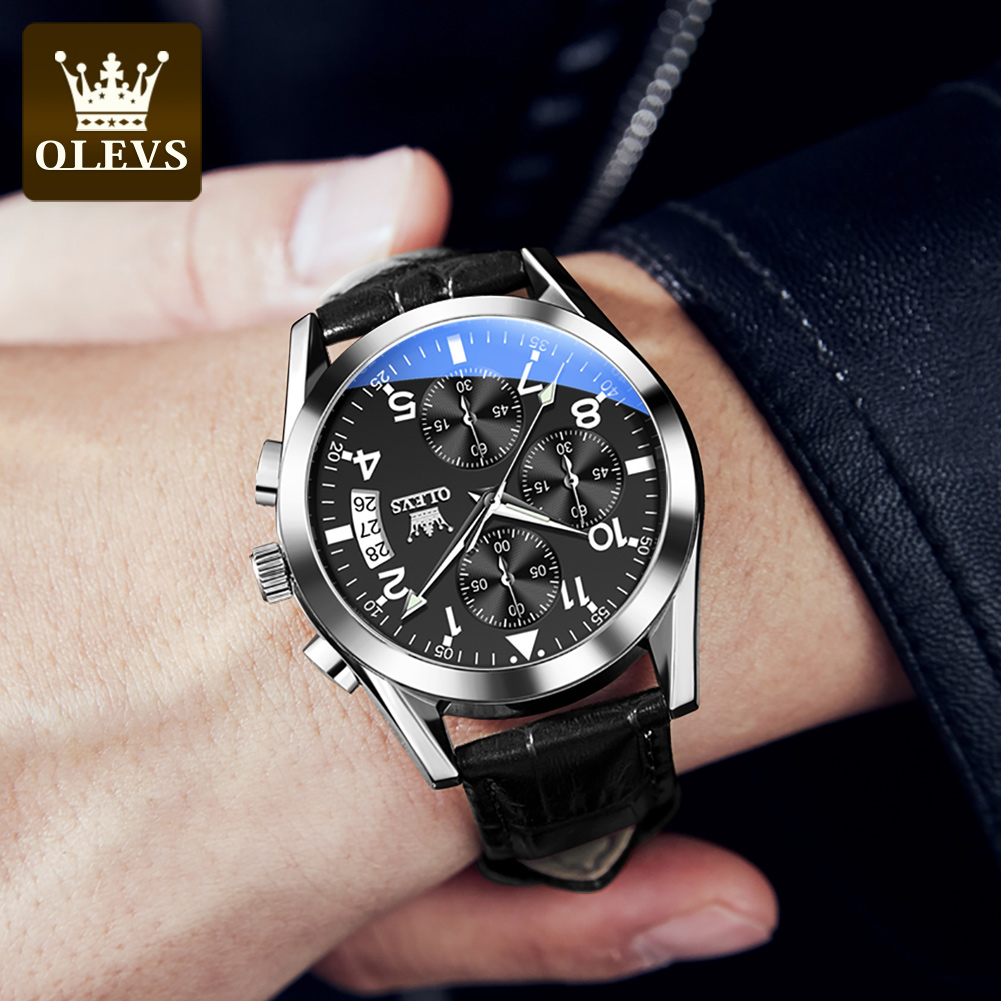 OLEVS кварцевые часы для мужчи – обзор и цена Leather Watch Band Men