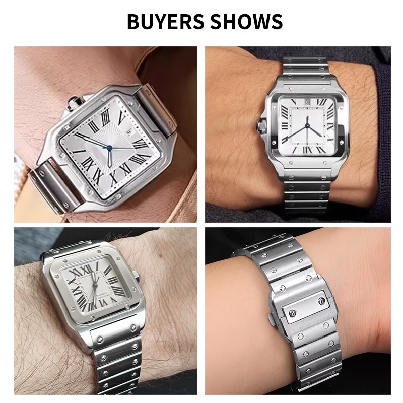 23-мм высококачественный ремеш – обзор и цена Cartier Watch Santos