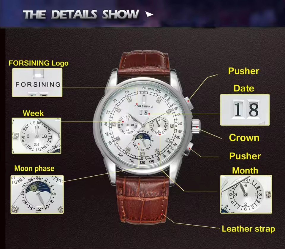 Реплика FORSINING, многофункци – обзор и цена Patek Philippe Watch Nautilus