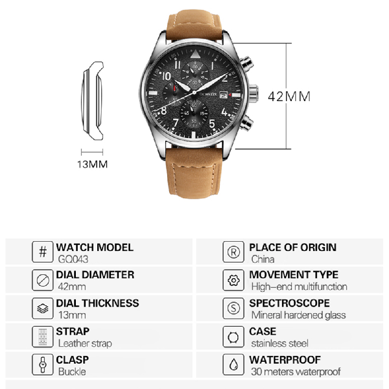 Оригинальные мужские часы OCHS – обзор и цена Leather Watch Band Men