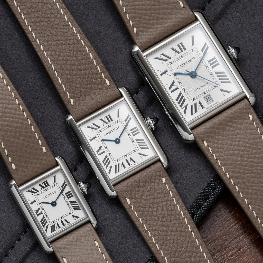 Подарок на день отца, кожаный  – обзор и цена Cartier Watch Santos